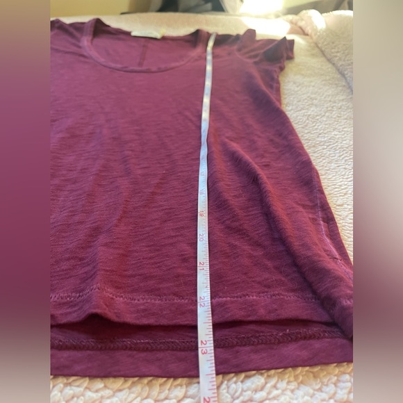 Rag & Bone U Neck Maroon Slub Tee Pima Cotton Short Sleeve Crew Neck Top Sz XS - Picture 6 of 9